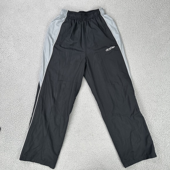 CCM Other - CCM Face Off Collection Pants Men Medium Black Grey Stripe Mesh Lined Ankle Zip